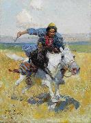 Franz Roubaud Tatar horseman Spain oil painting artist